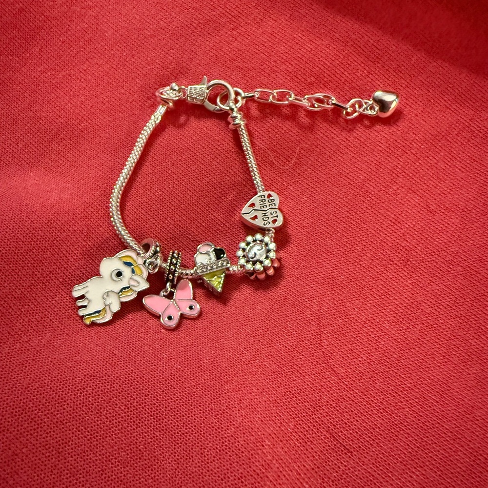 Silver Charm Bracelet for Kids